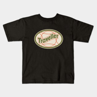 Retro Traveder Badge - Vintage backpacker Sticker - Classic Travel Illustration Kids T-Shirt